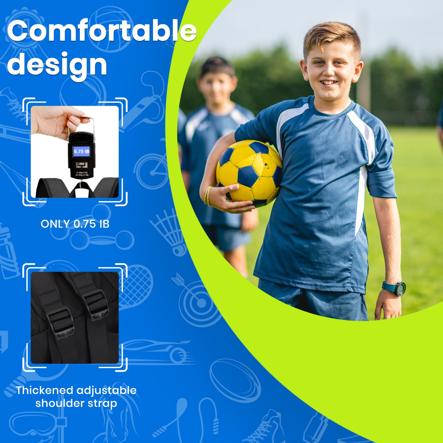 Hsmihair Youth Soccer Bag-Soccer Backpack&Backpack for Football Basketball,with Ball Compartment Separate Cleat Package